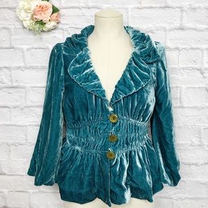 Anthropologie elevenses velvet jacket size 12